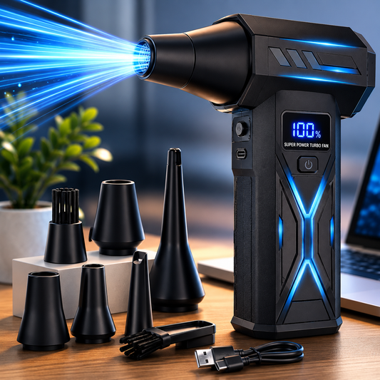 AirBlast Pro™ Rechargeable Electric Air Duster – Cordless High-Power Cleaning Blower for PC, Car & Home