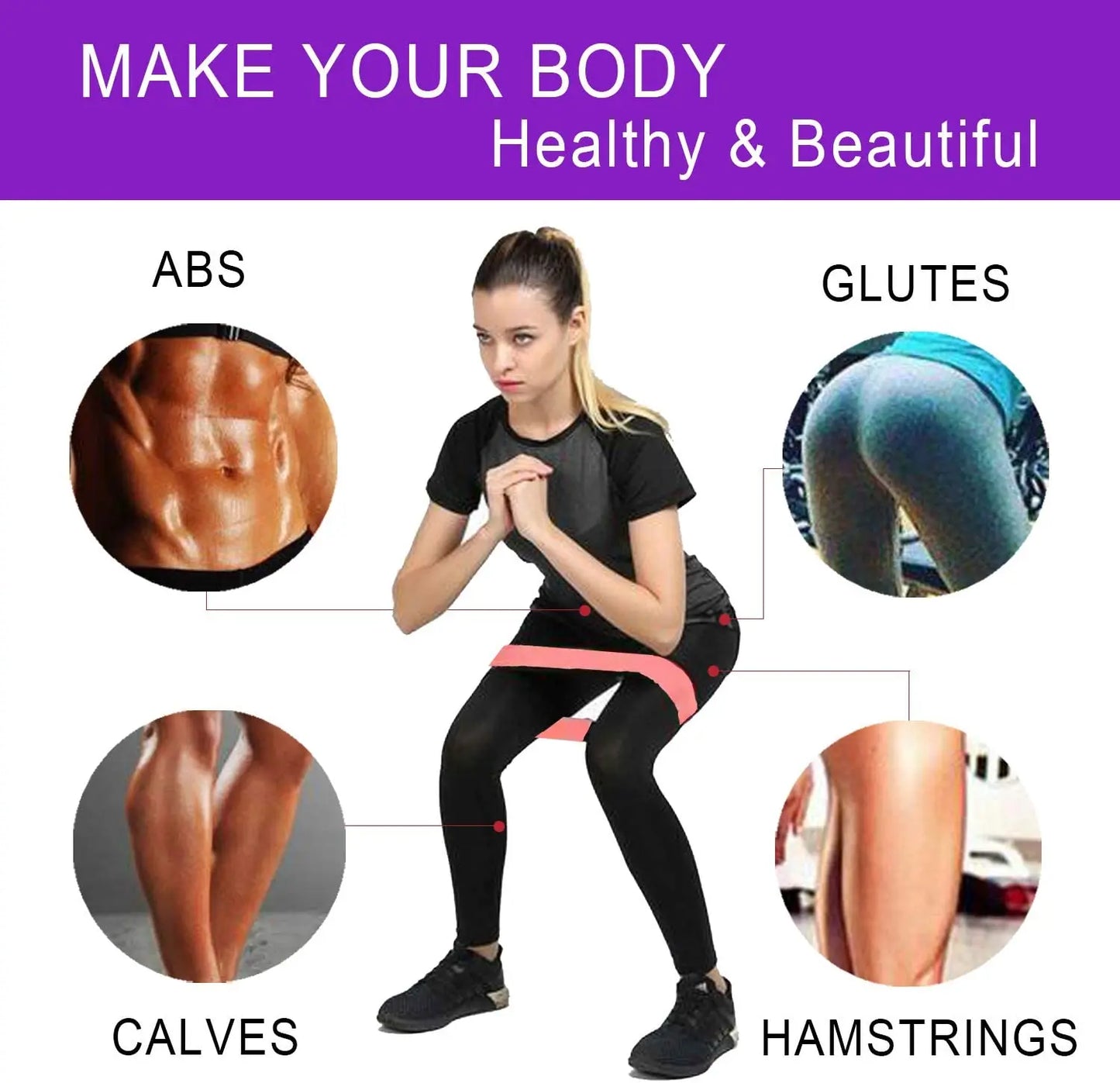 Different Resistance Bands Yoga Band Fitness Exercise Training Hip Tension Band Leg Squat Dance Elastic Loop Stretch Band
