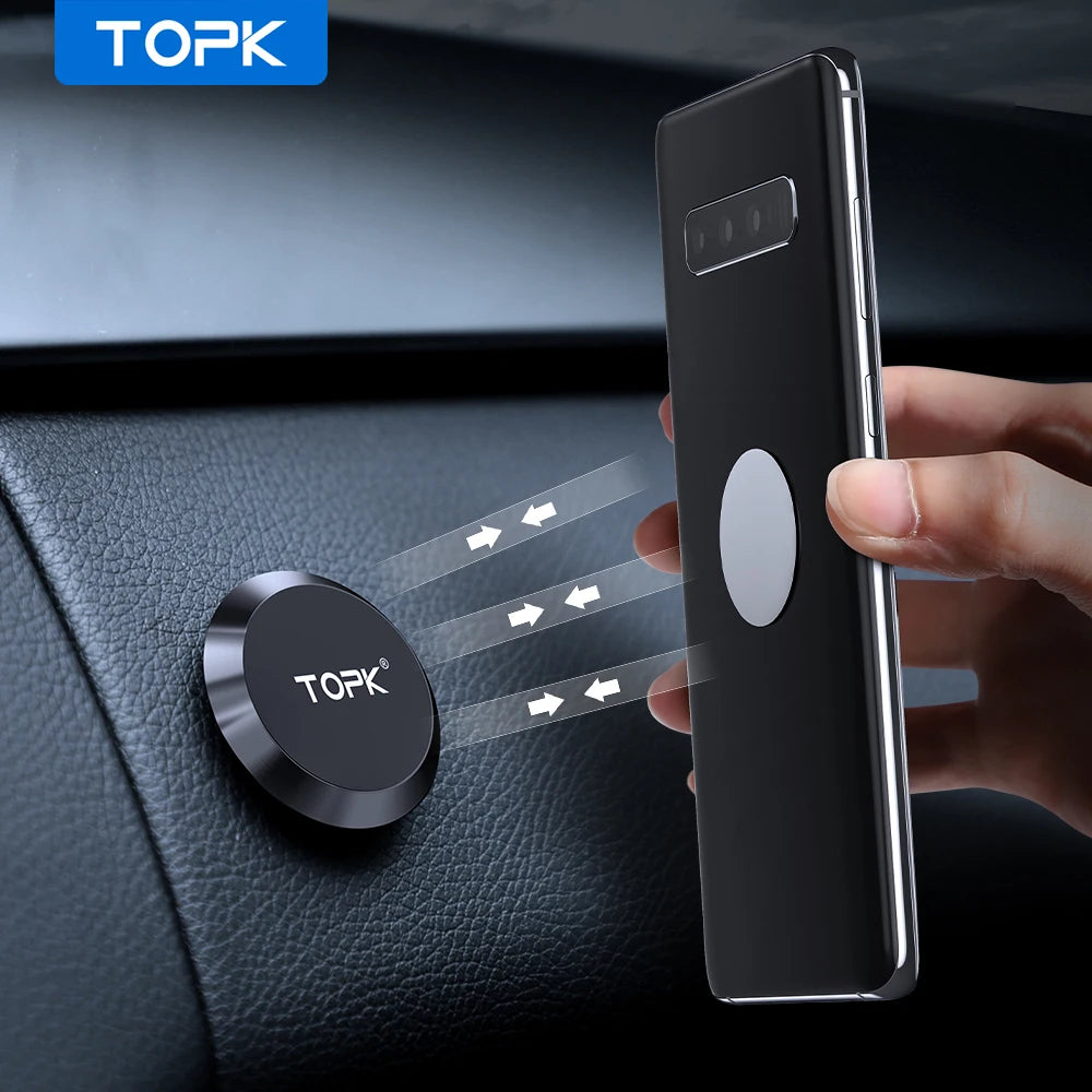 MagGrip™ TOPK Magnetic Car Phone Holder – 360° Dashboard & Air Vent Mount