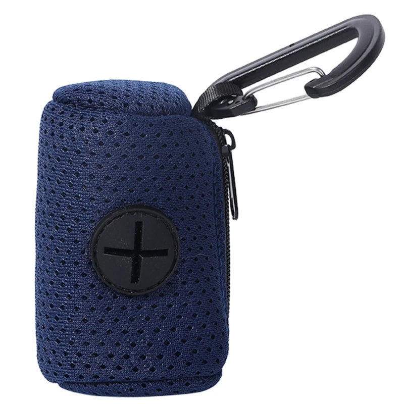 Mesh Dog Poo Bags Dispenser Portable Hanging with Buckle Dogs Waste Bag Holder Colorful Pet Garbages Dispensers For Walking