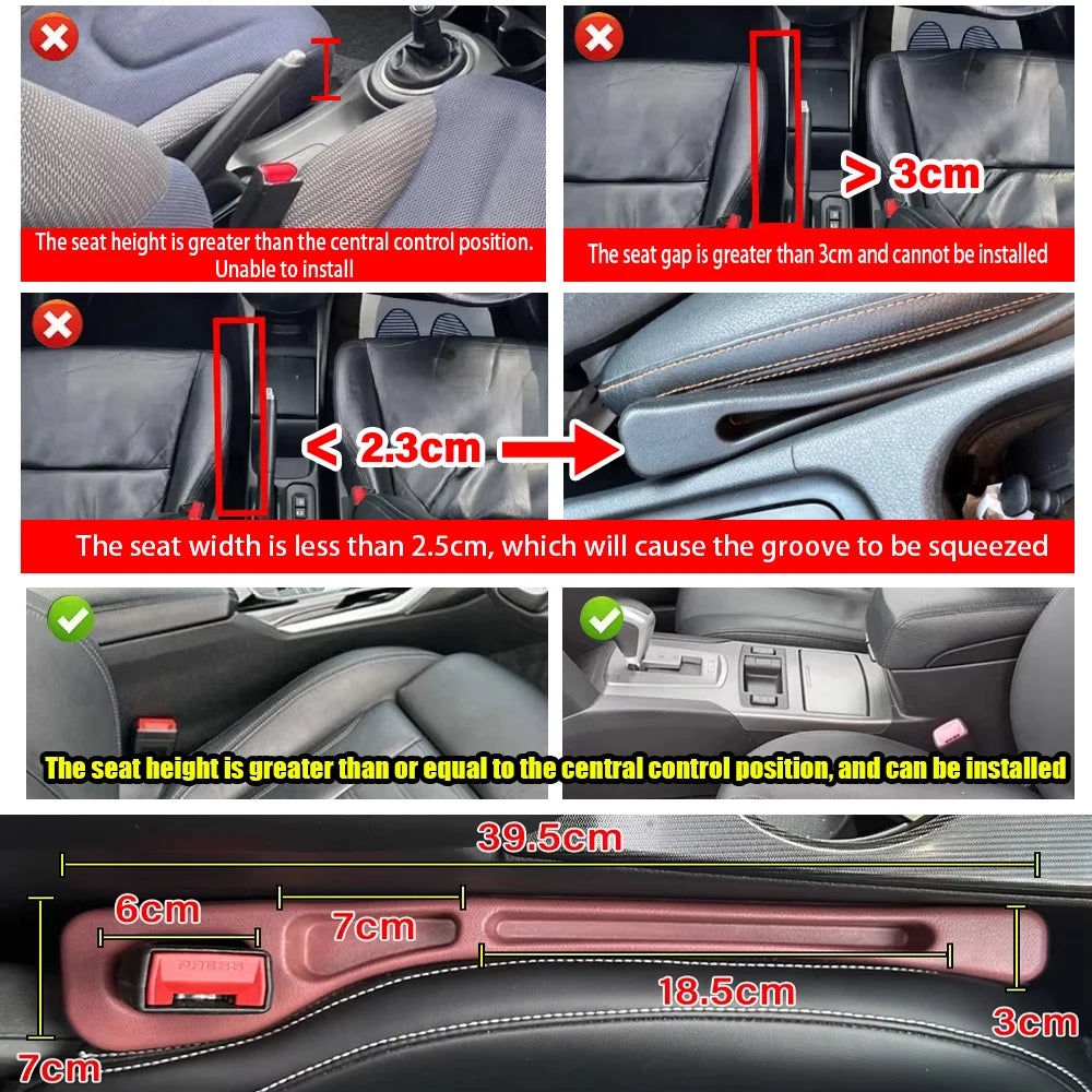2-Piece Car Seat Gap Organizer – Stop Items from Falling Between Seats