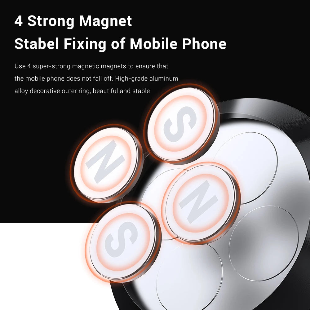 MagGrip™ TOPK Magnetic Car Phone Holder – 360° Dashboard & Air Vent Mount
