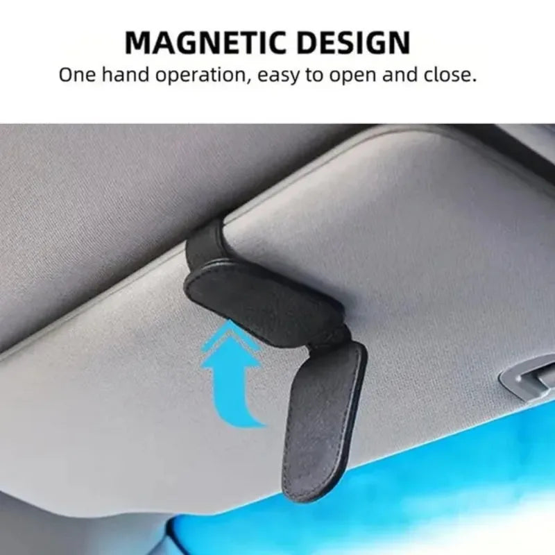 Magnetic Car Sun Visor Glasses Holder – Secure Sunglasses Clip