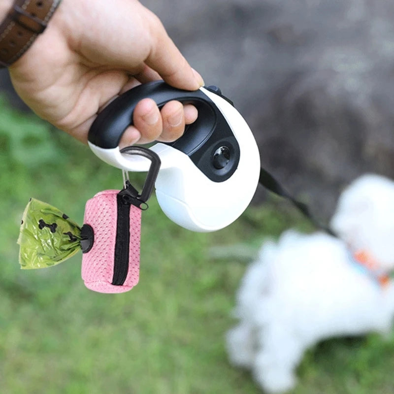 Mesh Dog Poo Bags Dispenser Portable Hanging with Buckle Dogs Waste Bag Holder Colorful Pet Garbages Dispensers For Walking